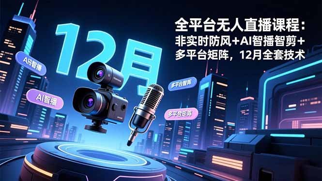 (16754期)全平台无人直播课程:非实时防风+AI智播智剪+多平台矩阵,12月全套技术-知享知识库