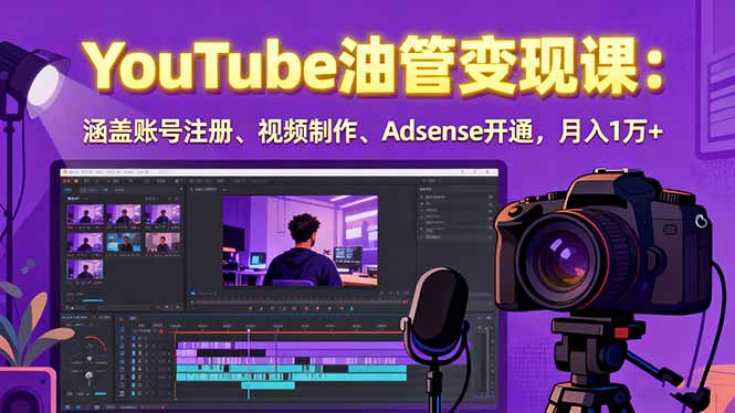 （15987期）2025YouTube油管变现课：涵盖账号注册、视频制作、Adsense开通，月入1万+-知享知识库
