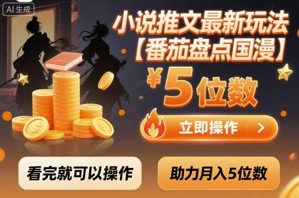 小说推文最新玩法，助力月入5位数【番茄盘点国漫】玩法，看完就可以操作-知享知识库