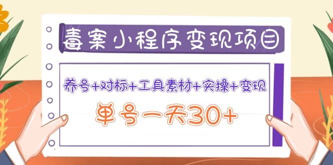 毒案小程序变现项目：养号+对标+工具素材+实操+变现-知享知识库