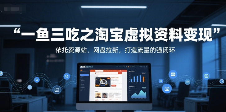 一鱼三吃之淘宝虚拟资料变现，依托资源站、网盘拉新，打造流量的强闭环-知享知识库