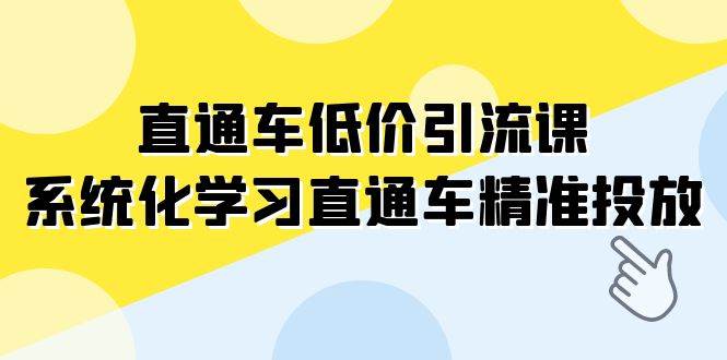 (7698期)直通车-低价引流课,系统化学习直通车精准投放(14节课)-知享知识库