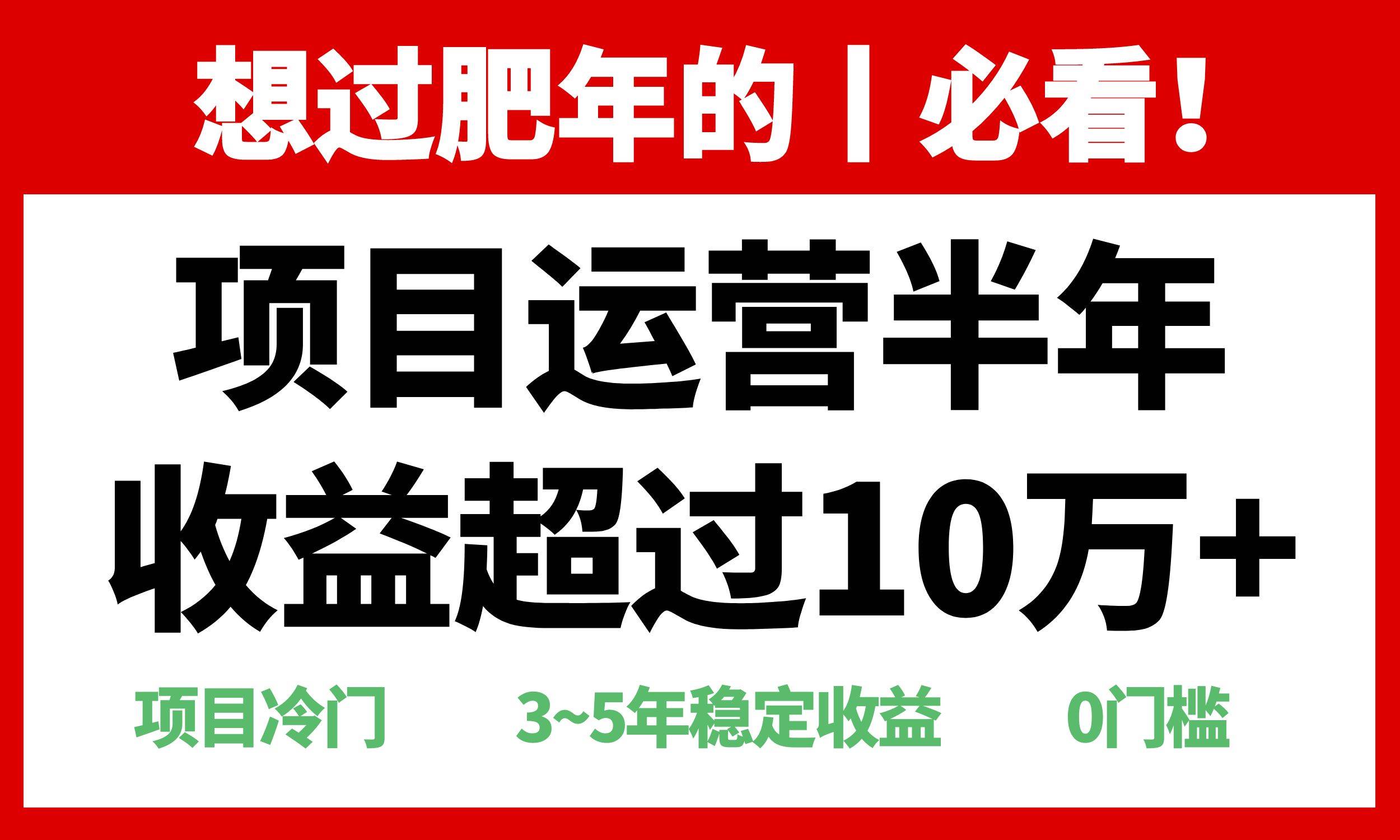 （13663期）年前过肥年的必看的超冷门项目，半年收益超过10万+，-知享知识库