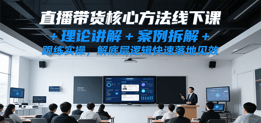 直播带货核心方法线下课，理论讲解+案例拆解+跟练实操，解底层逻辑快速落地见效-知享知识库