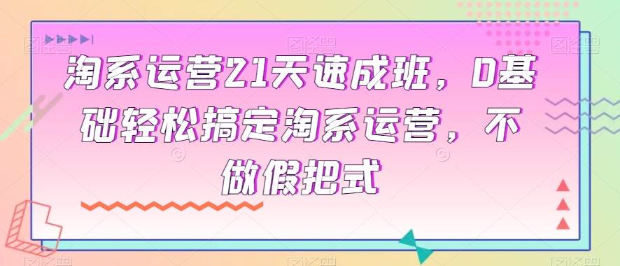 淘系运营21天速成班,0基础轻松搞定淘系运营,不做假把式-知享知识库