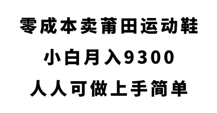 零成本卖莆田运动鞋,小白月入9300,人人可做上手简单【揭秘】-知享知识库