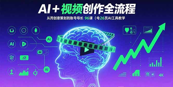 （15869期）AI+短视频创作全流程：从创意策划到账号增长，96节课(含26项AI工具教学)-知享知识库