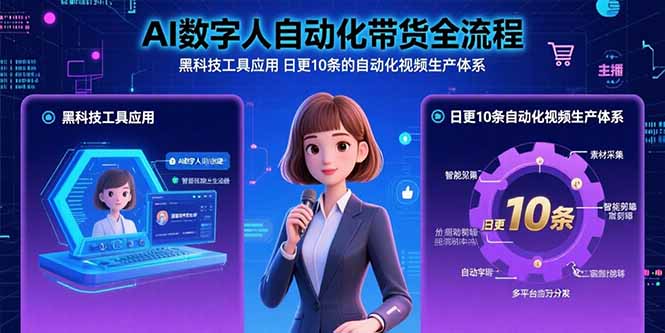 （15699期）AI数字人自动化带货全流程：黑科技工具应用 日更10条的自动化视频生产体系-知享知识库