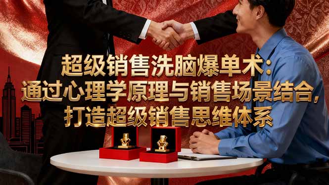 （16370期）超级销售洗脑爆单术：通过心理学原理与销售场景结合,打造超级销售思维体系-知享知识库