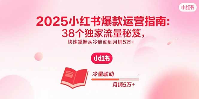 （15946期）2025小红书爆款运营指南：38个独家流量秘笈，快速掌握从冷启动到月销5万+-知享知识库