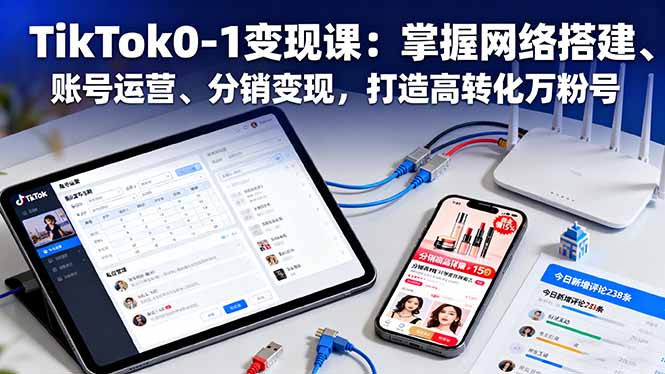 （16334期）TikTok0-1变现课：掌握网络搭建、账号运营、分销变现，打造高转化万粉号-知享知识库