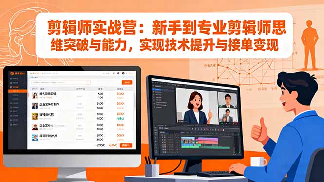 （16347期）剪辑师实战营：新手到专业剪辑师思维突破与能力，实现技术提升与接单变现-知享知识库