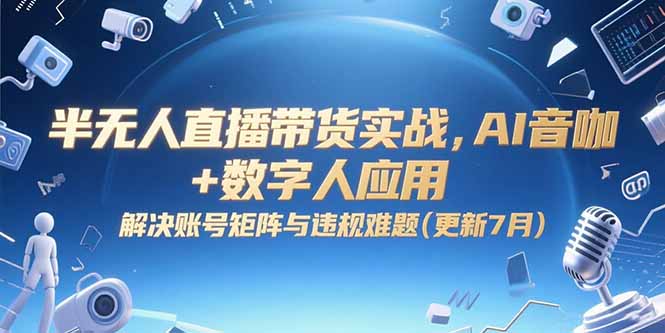 （15280期）半无人直播带货实战，AI音咖+数字人应用 解决账号矩阵与违规难题(更新7月)-知享知识库