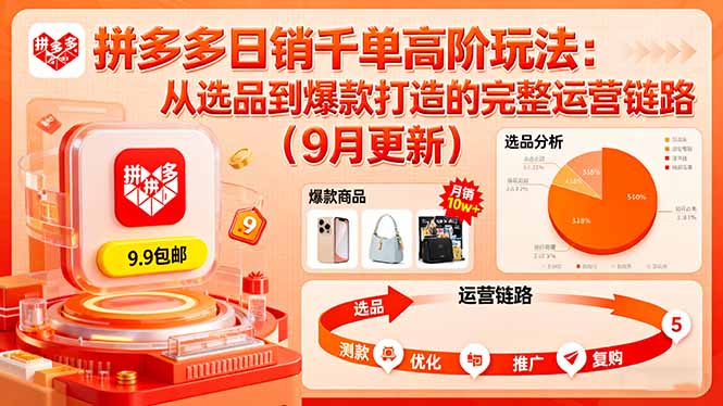 （16100期）拼多多日销千单高阶玩法：从选品到爆款打造的完整运营链路（9月更新）-知享知识库