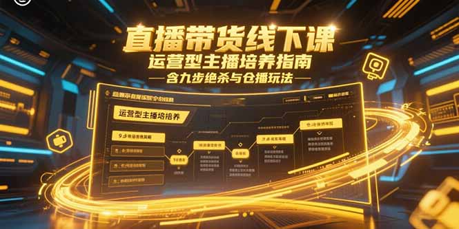 （15281期）直播带货线下课，运营型主播培养指南，含九步绝杀与仓播玩法-知享知识库
