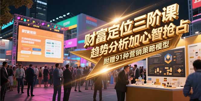 （15219期）财富定位三阶课，趋势分析加心智抢占，附赠91种营销策略模型-知享知识库