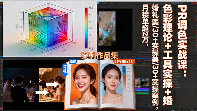 （16336期）PR调色实战课：色彩理论+工具实操+婚礼医美/30+实操案例，月接单超2万-知享知识库