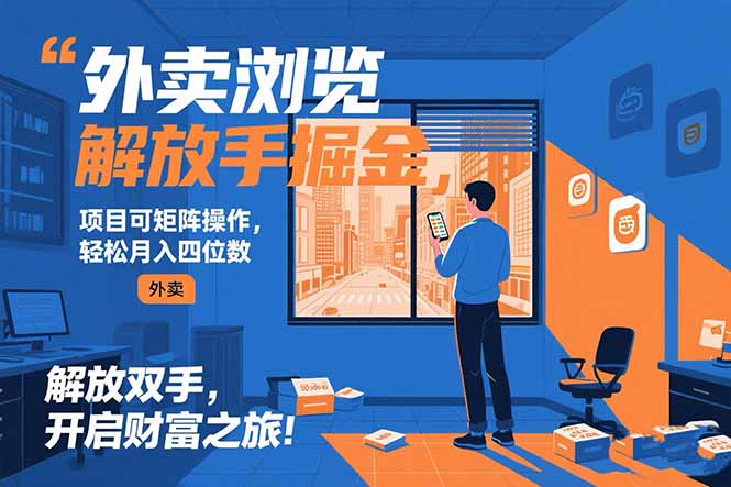 （15440期）外卖浏览掘金项目 可矩阵操作 轻松日入500+-知享知识库