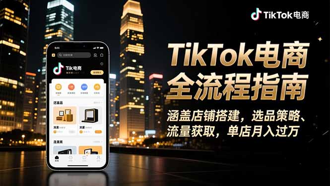 (16524期)TikTok电商全流程指南,涵盖店铺搭建、选品策略、流量获取,单店月入过万-知享知识库