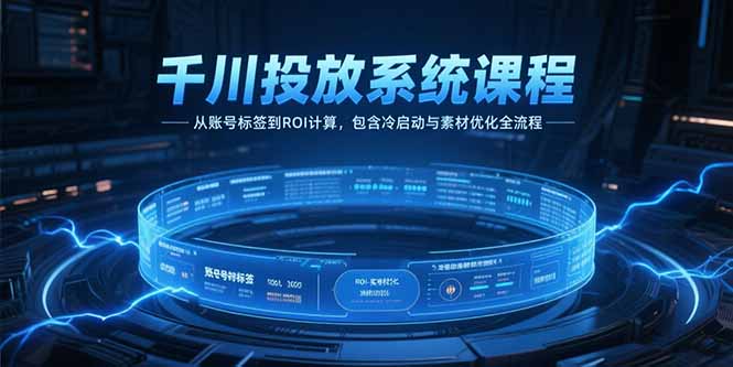 （15263期）千川投放系统课程，从账号标签到ROI计算，包含冷启动与素材优化全流程-知享知识库