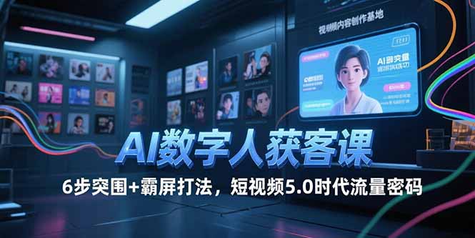 （15247期）AI数字人获客课，6步突围+霸屏打法，短视频5.0时代流量密码-知享知识库