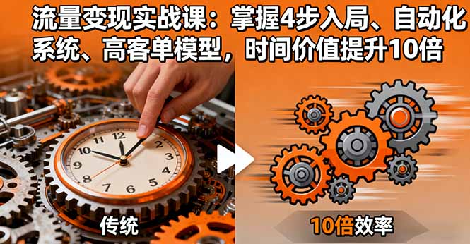 （16197期）流量变现实战课：掌握4步入局、自动化系统、高客单模型，时间价值提升10倍-知享知识库