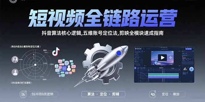 (15580期)短视频全链路运营:抖音算法核心逻辑,五维账号定位法,剪映全模块速成指南-知享知识库