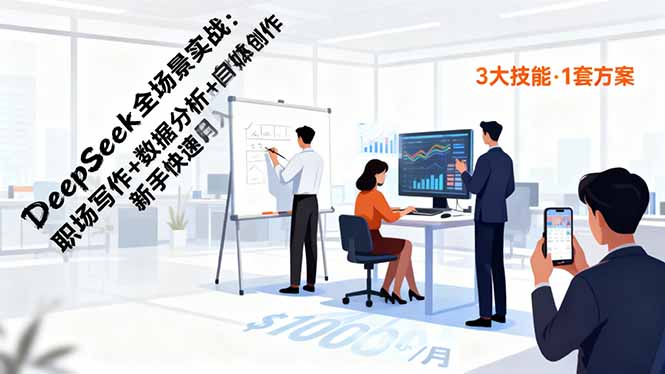（16418期）DeepSeek全场景实战：职场写作+数据分析+自媒体创作，新手快速月入过万-知享知识库