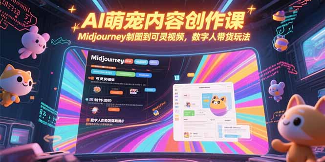 (15311期)AI萌宠内容创作课,Midjourney制图到可灵视频,数字人带货玩法-知享知识库