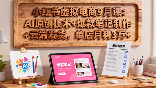 （16287期）小红书虚拟电商9月课：AI原创技术+爆款笔记制作+云端发货，单店月利3万+-知享知识库