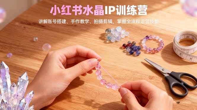 （16475期）小红书水晶IP训练营，讲解账号搭建、手作教学、拍摄剪辑，全流程运营技能-知享知识库