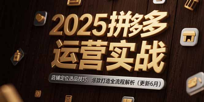 （15235期）2025拼多多运营实战：店铺定位选品技巧，爆款打造全流程解析（更新6月）-知享知识库