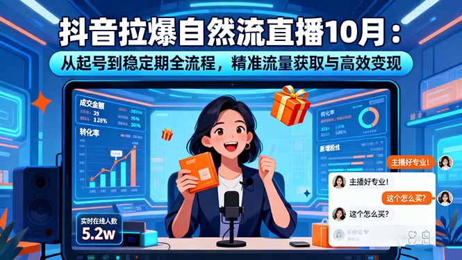 （16339期）抖音拉爆自然流直播10月：从起号到稳定期全流程，精准流量获取与高效变现-知享知识库