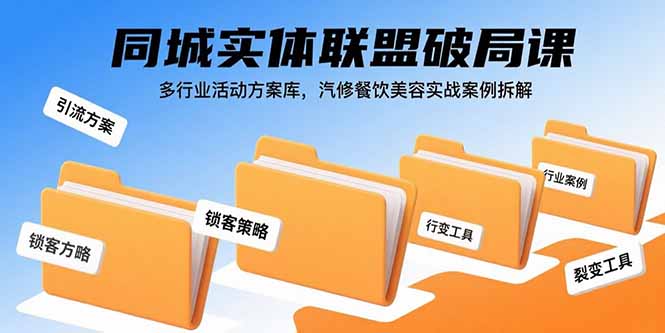 （15833期）同城实体联盟破局课，多行业活动方案库，汽修餐饮美容实战案例拆解-知享知识库