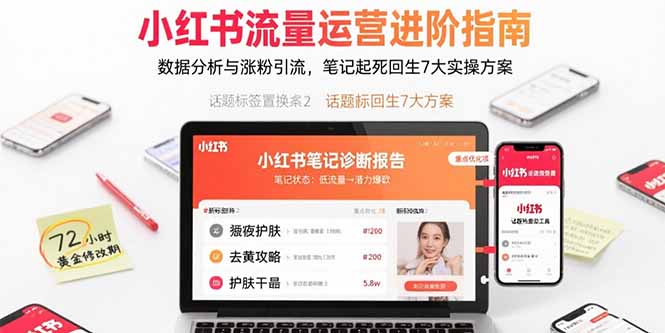 （15827期）小红书流量运营进阶指南，数据分析与涨粉引流，笔记起死回生7大实操方案-知享知识库