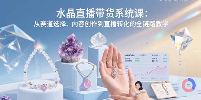 （15721期）水晶直播带货系统课：从赛道选择、内容创作到直播转化的全链路教学-知享知识库