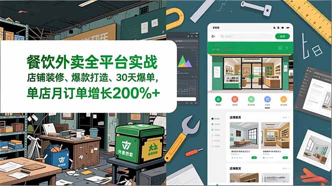 （16978期）餐饮外卖全平台实战，店铺装修、爆款打造、30天爆单，手把手教学，单店月订单增长200%+-知享知识库