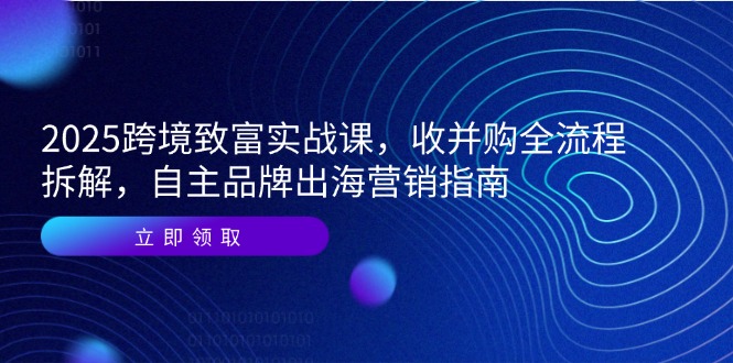 （14975期）2025跨境致富实战课，收并购全流程拆解，自主品牌出海营销指南-知享知识库