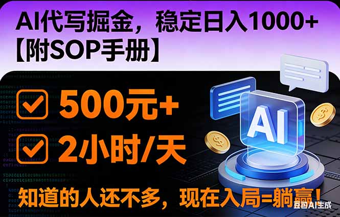 (16841期)2026风口项目,AI代写掘金,稳定日入1000+,掌握核心技能【附SOP手册】-知享知识库