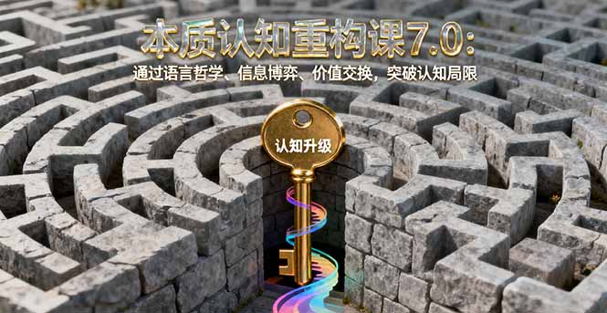 （16218期）本质认知重构课7.0：通过语言哲学、信息博弈、价值交换，突破认知局限-知享知识库