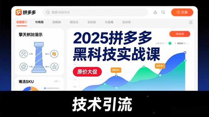 （16977期）2025拼多多黑科技实战课，擎天柱玩法、爆流SKU、原价大促，技术引流，单店日销轻松破千单-知享知识库
