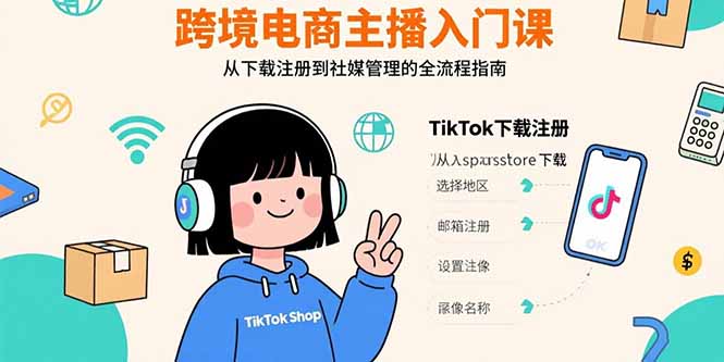 （15708期）跨境电商主播入门课，TikTok下载注册，支付工具配置，社媒账号管理全流程-知享知识库