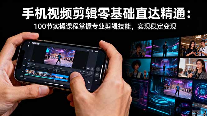 (16466期)手机视频剪辑零基础直达精通:100节实操课程掌握专业剪辑技能,实现稳...-知享知识库