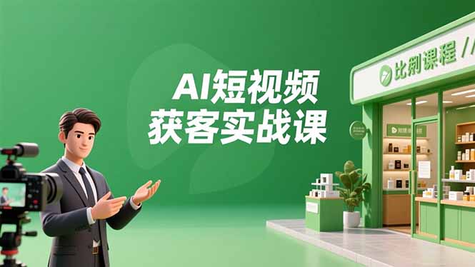 (16747期)AI短视频获客实战课,数字人创作、实体行业应用、精准引流,30天获取客源月入6万+-知享知识库