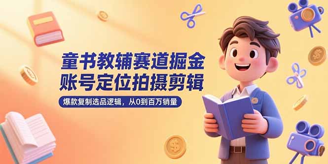 （15326期）童书教辅赛道掘金，账号定位拍摄剪辑，爆款复制选品逻辑，从0到百万销量-知享知识库