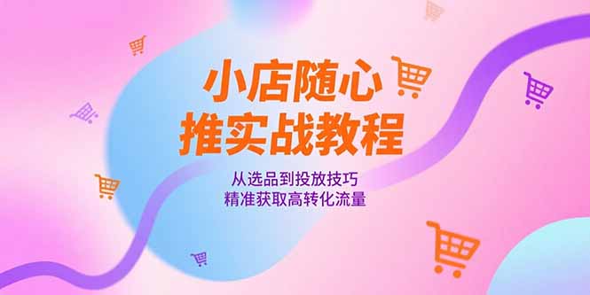 （15205期）小店随心推实战教程，从选品到投放技巧，精准获取高转化流量-知享知识库