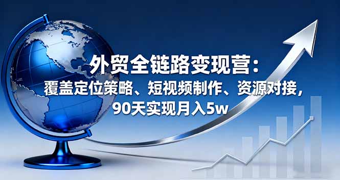 （16173期）外贸全链路变现营：覆盖定位策略、短视频制作、资源对接，90天实现月入5w-知享知识库