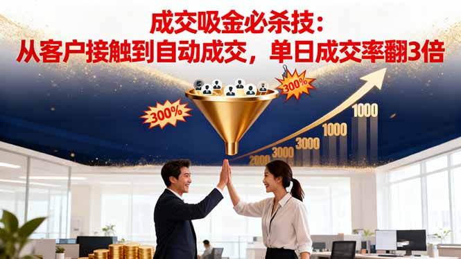 (16432期)吸金成交营销必杀技:从客户接触到自动成交,单日成交率翻3倍-知享知识库