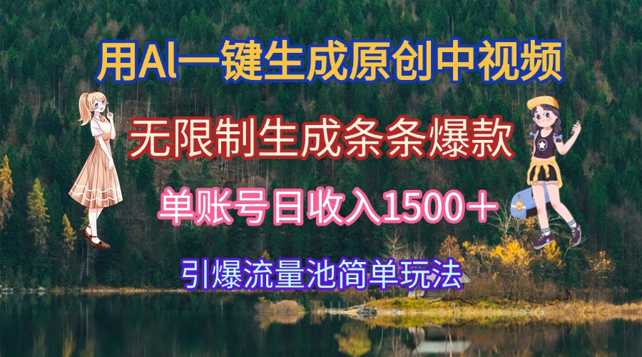 （15210期）用Al一键生成原创中视频，无限制生成条条爆款，单账号日收入1500＋引爆...-知享知识库