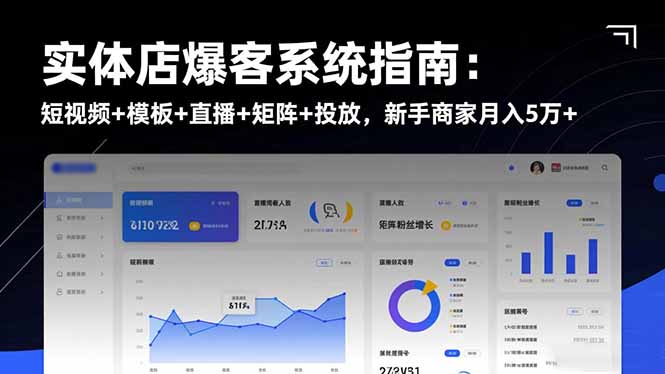 (16541期)实体店爆客系统指南:短视频+模板+直播+矩阵+投放,新手商家月入5万+-知享知识库